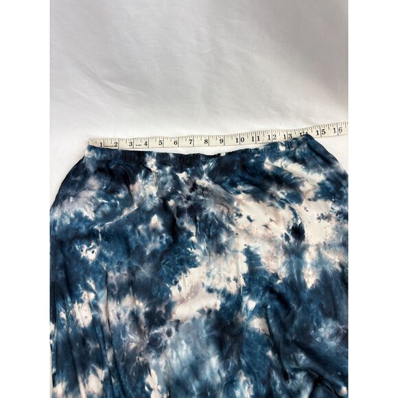 Young Fabulous and Broke Blue Tie Dye Pull On Midi Skirt Size M Sylvie Side Slit - Picture 7 of 8